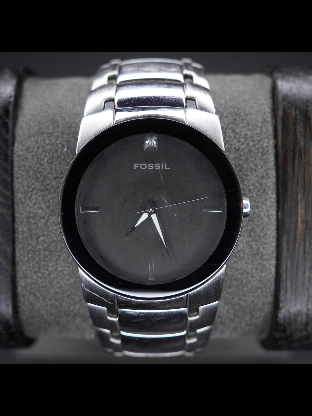 Working Large Fossil Arkitekt FS-4282 Men’s Black Bracelet Watch 5 ATM 250707 J1